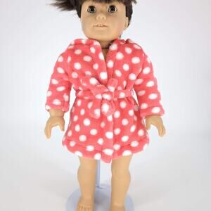 Our Generation OG by Battat Salmon Pink Polka Dot Bathrobe for 18" Dolls -GUC